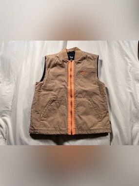 Vans Women’s Lizzie Armanto Vest Light Brown Orange Accents Small Retro Workwear